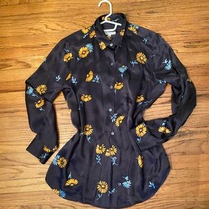 Equipment Floral Print 100% Silk Blouse Size Medium